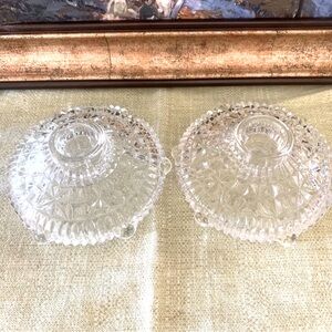Vintage Anchor Hocking Stars and Bars candle holders
